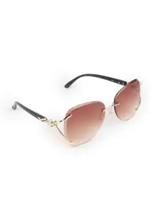 ODETTE Women Aviator Tan Acrylic Square Sunglasses NY118