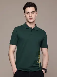 Moda Rapido Men Printed Polo Collar Cut Outs T-shirt