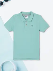 max Boys Solid Polo Neck Cotton T-shirt