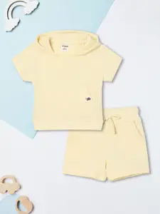 max Boys Hooded Pure Cotton Sweatshirt With Shorts