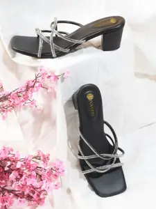 DIVASTRI  Women Embelished Party Block Sandals
