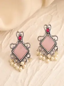 DASTOOR Gold-Plated Artificial Stones Contemporary Studs