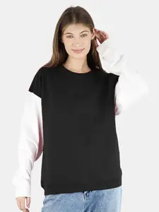 ARTYSKA Women Solid Colourblocked Round Neck Sweatshirt