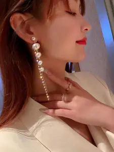 Celestique Contemporary Pearls Drop Earrings