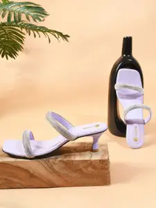 DIVASTRI Women Embellished Open Toe Kitten Heel Sandals