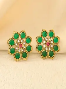 DASTOOR Gold-Plated Contemporary Artificial Stones Studs