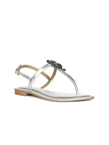 Saint G Women Colourblocked T-Strap Flats with Buckles