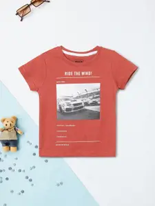 max Boys Graphic Printed Round Neck Cotton T-shirt