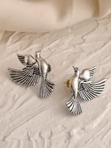 DASTOOR Silver-Plated Contemporary Oxidised Studs