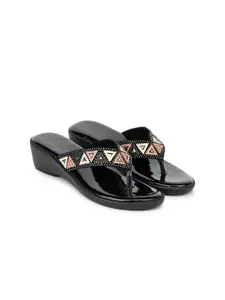 FABBMATE Women Printed Wedge Open Toe Heels