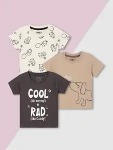 max Boys 3 Printed V-Neck Applique T-shirt