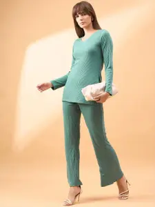 all about you V-Neck Top With Trousers