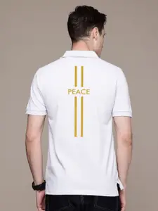 Moda Rapido Men Typography Printed Polo Collar T-shirt