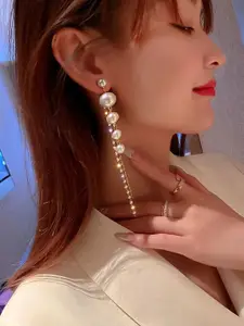 Celestique Contemporary Pearls Drop Earrings