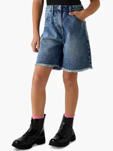 Juniors by Babyshop Girls Mid-Rise Above Knee Regular Fit Denim Shorts