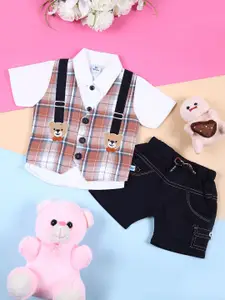 V-Mart Infant Checked Shirt Collar Shirt With Shorts
