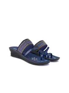 PENNEN Women Slip-On Ethnic Embellished One Toe Flats