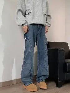 StyleCast Men Baggy Fit Mid-Rise Medium Shade Cotton Jeans