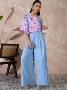 all about you Women Printed Flared Sleeves Georgette Top