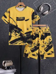 INCLUD Boys Abstract Printed T-shirt with Shorts