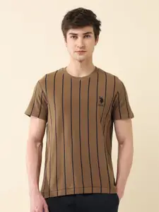 U.S. Polo Assn. Men Striped Round Neck Cotton T-shirt