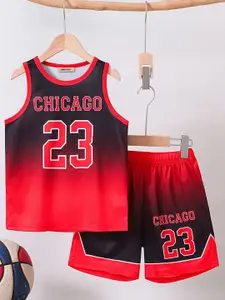 INCLUD Boys Chicago Print Sleeveless T-Shirt With Shorts