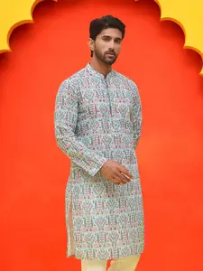 Anouk Men Floral Embroidered Chikankari Floral Kurta