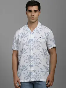 Louis Philippe Jeans Men Slim Fit Cuban Collar Floral Printed Cotton Casual Shirt