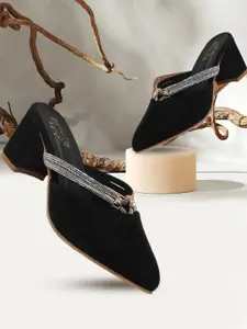 Denill Women Embellished Block Heel Mules