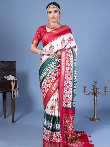 elora Kalamkari Printed Zari Patola Saree