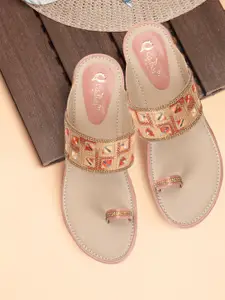 Ladies Hub Printed Open Toe Flats