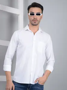 Crimsoune Club Men Classic Fit Spread Collar Solid Cotton Casual Shirt