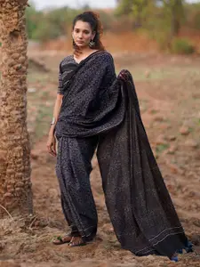 Chidiyaa Women WWB Starry Tulips Block Printed Cotton Blouse