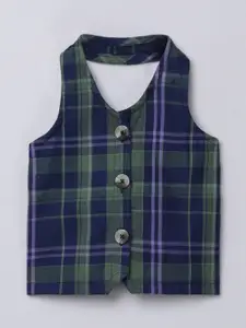 taffykids Girls Checked Halter Neck Top