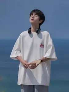 StyleCast Men Typography Printed Round Neck Cotton Oversized T-shirt