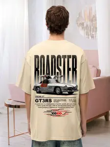 PRONK Men Graphic Printed Oversized Cotton T-shirt