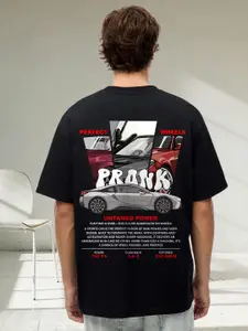 PRONK Men Graphic Printed Oversized Cotton T-shirt