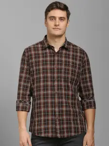 Louis Philippe Jeans Men Slim Fit Spread Collar Tartan Checked Cotton Casual Shirt