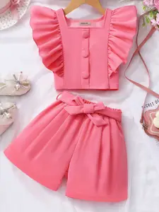 INCLUD Girls Square Neck Top With Shorts