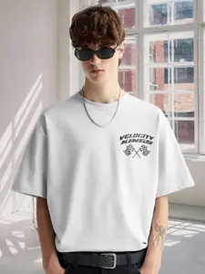 PRONK Men Graphic Printed Oversized Cotton T-shirt