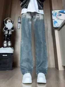 StyleCast Men Light Fade Mid-Rise Wide Leg Jeans