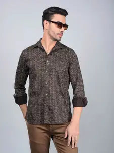 Crimsoune Club Men Classic Slim Fit Micro Printed Casual Shirt