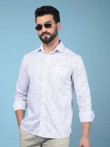 Crimsoune Club Men Classic Slim Fit Abstract Printed Casual Shirt