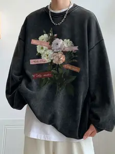 StyleCast Men Floral Printed Oversized Sweatshirt