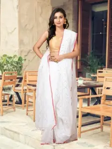 Laa Calcutta Ethnic Motifs Embellished Sequinned  Saree