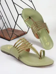 Ladies Hub Women Embellished Stylish One Toe Flats