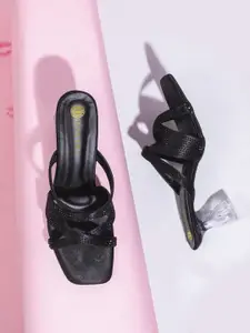 DIVASTRI Women Embellished Open Toe Block Heel Sandals