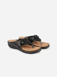 AXIUM Women T-Strap Flats with Laser Cuts