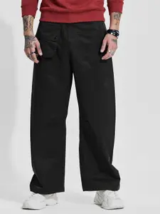 Snitch Men Snitch Black Mid-Rise Loose Fit Cargo Pants