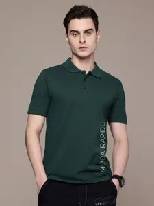 Moda Rapido Men Typography Printed Polo Collar Cotton T-shirt